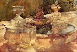 A Fountain At Frascati by Sir William Russell Flint